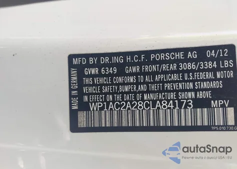 2012 Porsche Cayenne Turbo from USA, damaged, VIN WP1AC2A28CLA84173